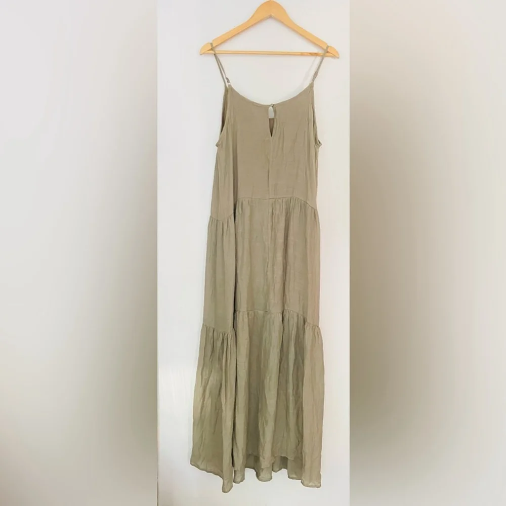 new yaya &co Olive Green Maxi Dress small - Picture 2 of 6